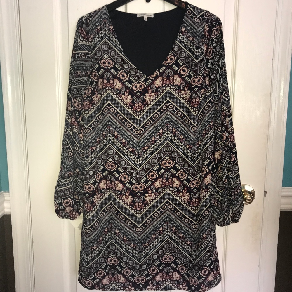 Long Sleeve Chiffon Dress with Open Sleeves